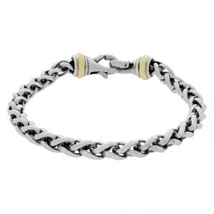 David Yurman  Sterling 14k Yellow Gold Thick Woven Chain Bracelet